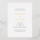Invitation En Aluminium Mariage classique moderne Enregistrer la date (Recto)