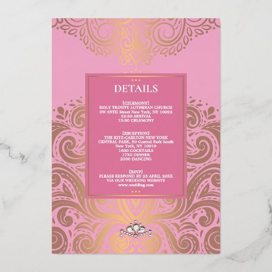 Invitation En Aluminium Mariage classique Monogramme Boho Rose Dusty (Verso)