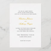 Invitation En Aluminium Mariage Classique Noir et Blanc à l'ancienne (Recto)