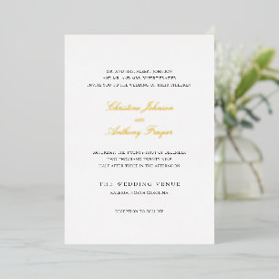 Invitation En Aluminium Mariage Classique Noir et Blanc à l'ancienne