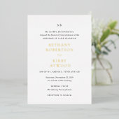 Invitation En Aluminium Mariage classique noir et blanc élégant (Debout devant)