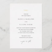 Invitation En Aluminium Mariage classique noir et blanc élégant (Recto)