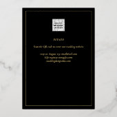 Invitation En Aluminium Mariage classique OR FOIL noir élégant (Verso)
