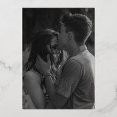 Invitation En Aluminium Mariage classique photo simple et élégant (Verso)