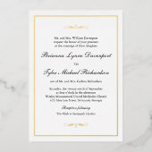 Invitation En Aluminium Mariage classique simple et élégant (Recto)