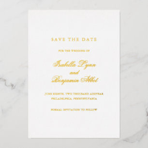 Invitation En Aluminium Mariage classique traditionnel élégant Enregistrer