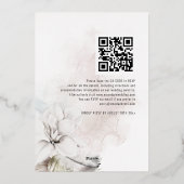 Invitation En Aluminium Mariage Code QR Fleurs Blanches Aquarelle Moderne (Verso)