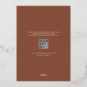 Invitation En Aluminium Mariage Code QR Orchidées Blanches Boho et Palmier (Verso)