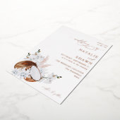 Invitation En Aluminium Mariage Corail de Coco et Fleurs Blanches (Rotation)