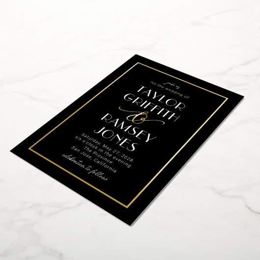Invitation En Aluminium Mariage couleur modifiable FOIL Ampersand FUN (Rotation)