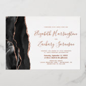 Invitation En Aluminium Mariage d'âge moderne Black Rose Gold (Devant)