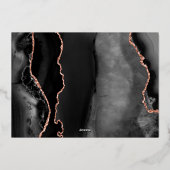 Invitation En Aluminium Mariage d'âge moderne Black Rose Gold (Verso)