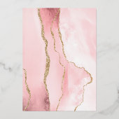 Invitation En Aluminium Mariage d'âge moderne Blush Pink Or (Verso)