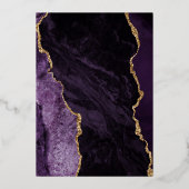 Invitation En Aluminium Mariage d'âge moderne violet or (Verso)