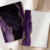 Invitation En Aluminium Mariage d'âge moderne violet or