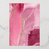 Invitation En Aluminium Mariage d'âge rose or moderne (Verso)