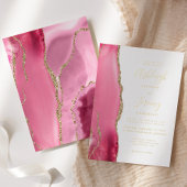 Invitation En Aluminium Mariage d'âge rose or moderne