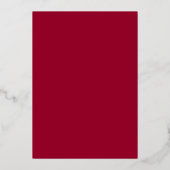 Invitation En Aluminium Mariage damassé en or véritable et rouge rubis (Verso)