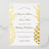 Invitation En Aluminium mariage d'ananas en feuille réelle (Recto)