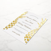 Invitation En Aluminium mariage d'ananas en feuille réelle (Rotation)