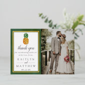 Invitation En Aluminium Mariage d'ananas tropical Merci photo Real (Debout devant)