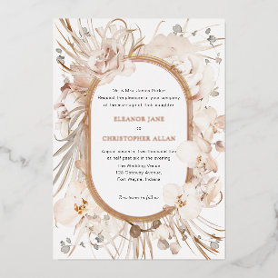 Invitation En Aluminium Mariage dans le jardin fleuri d'aquarelle neutre b