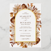 Invitation En Aluminium Mariage d'aquarelle automne (Recto)