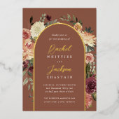 Invitation En Aluminium Mariage d'aquarelle de fleurs rustiques (Recto)