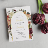 Invitation En Aluminium Mariage d'aquarelle de fleurs rustiques