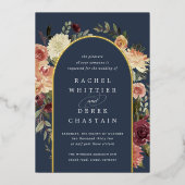 Invitation En Aluminium Mariage d'aquarelle de fleurs rustiques (Recto)