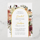 Invitation En Aluminium Mariage d'aquarelle de fleurs rustiques (Recto)