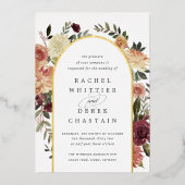 Invitation En Aluminium Mariage d'aquarelle de fleurs rustiques (Recto)