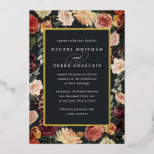 Invitation En Aluminium Mariage d'aquarelle de fleurs rustiques (Recto)