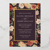 Invitation En Aluminium Mariage d'aquarelle de fleurs rustiques (Recto)