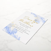 Invitation En Aluminium Mariage d'aquarelle moderne en marbre (Rotation)