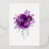 Invitation En Aluminium Mariage d'aquarelle prune et argent (Verso)