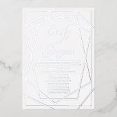 Invitation En Aluminium Mariage d'ARGENT Abstrait géométrique (Recto)