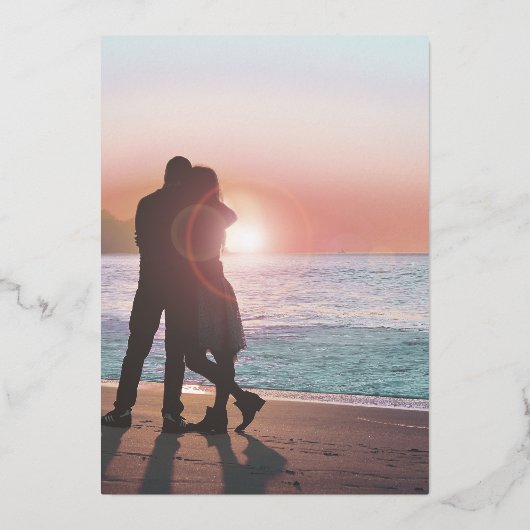 Invitation En Aluminium Mariage d'ARGENT Abstrait géométrique (Verso)