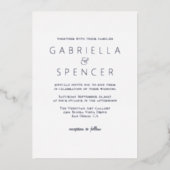 Invitation En Aluminium Mariage d'argent blanc (Recto)