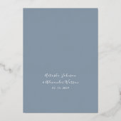 Invitation En Aluminium Mariage d'argent moderne minimal (Verso)