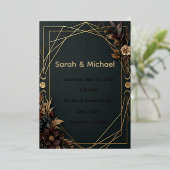 Invitation En Aluminium Mariage Dark Academia Boho (Debout devant)