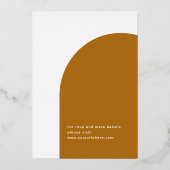 Invitation En Aluminium Mariage d'automne moderne avec typographie dorée e (Verso)