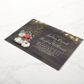 Invitation En Aluminium Mariage de automne Citrouille de Bourgogne rouge e (Rotation)