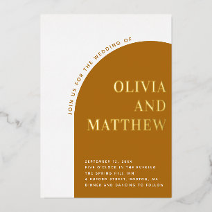 Invitation En Aluminium Mariage de automne d'arche de typographie moderne
