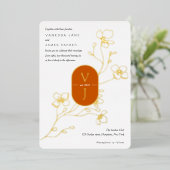 Invitation En Aluminium Mariage de automne de jardin simple orangé moderne (Debout devant)