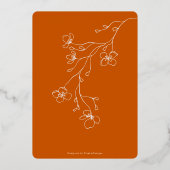 Invitation En Aluminium Mariage de automne de jardin simple orangé moderne (Verso)