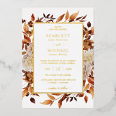 Invitation En Aluminium Mariage de automne Gold Elegant (Recto)