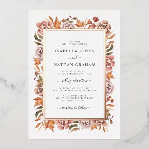 Invitation En Aluminium Mariage de automne rose Gold