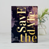 Invitation En Aluminium Mariage de automne violet Monogramme moderne (Debout devant)