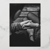 Invitation En Aluminium Mariage de automne violet Monogramme moderne (Verso)